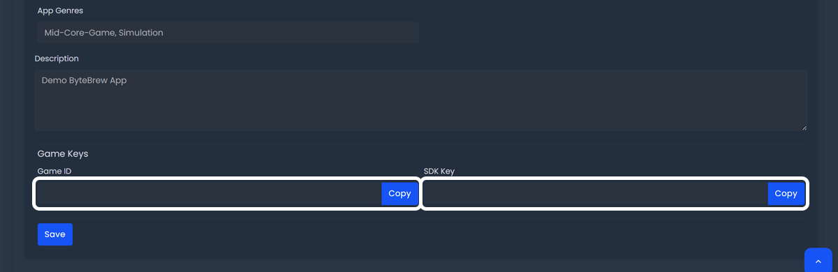 ByteBrew - Game Settings